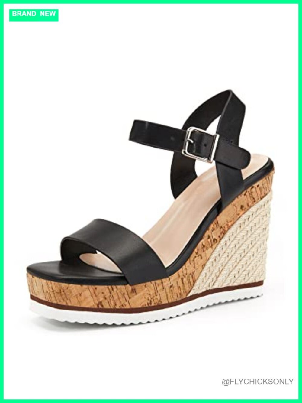 Espadrille Wedge Platform Sandals Open Toe Ankle Buckle Strap Summer